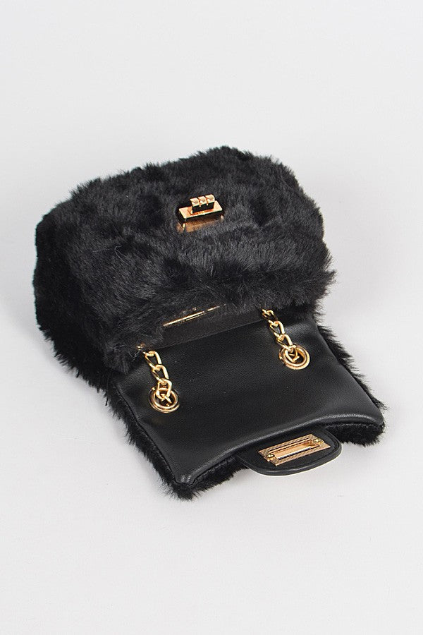 MINI FAUX FUR CROSSBODY BAG