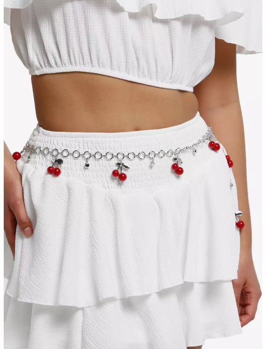 CHERRY CHARMED WAIST CHAIN BELT