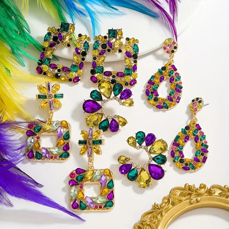 Elegant Carnival Rhinestone Mardi Gras Holiday Jewlery