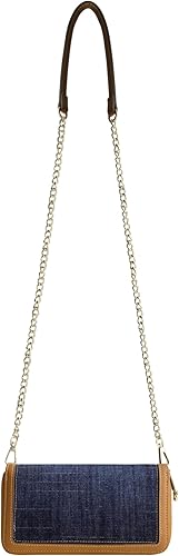 True Religion Women's Zip-Around Mini Wallet with Wrist Strap, Dark Denim, One Size