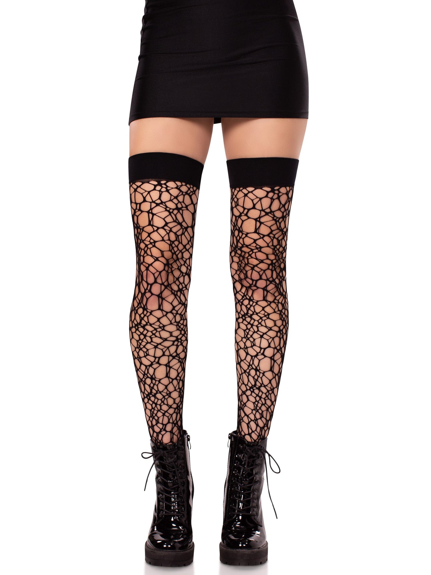 Fractured Net Thigh Highs