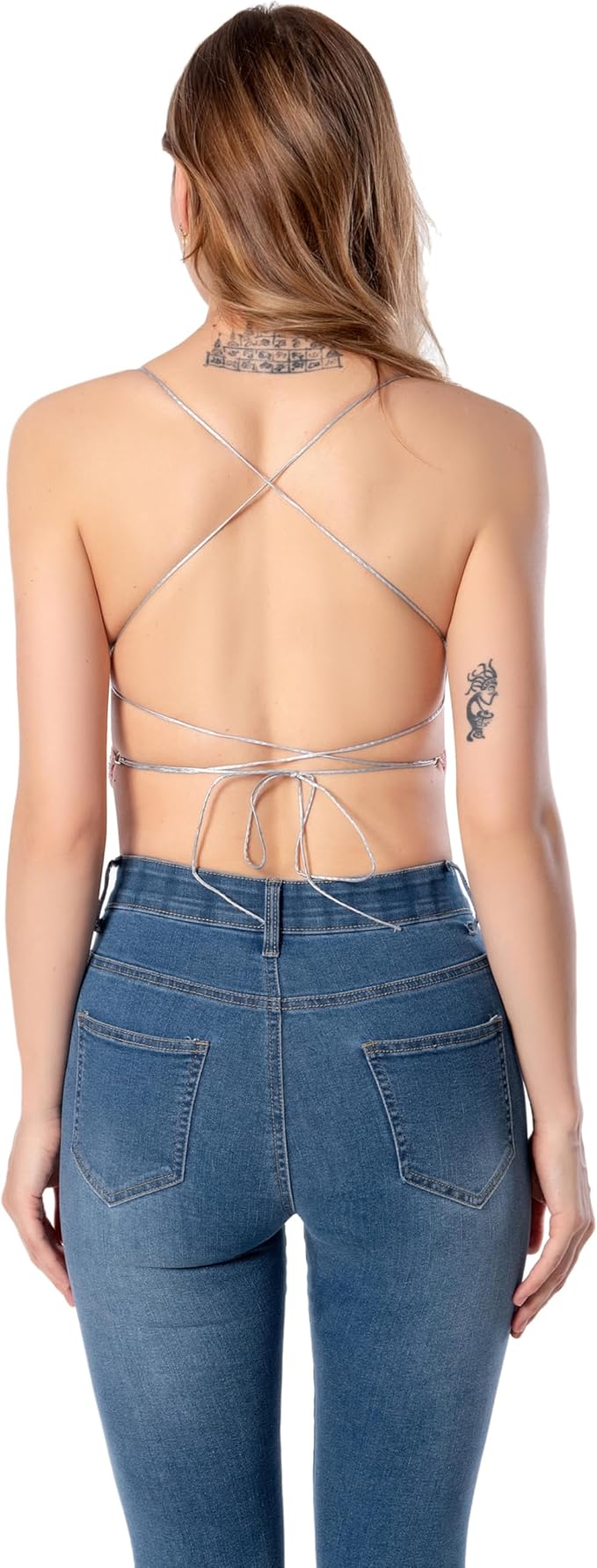 Sequins Sparkly Butterfly Crop Top