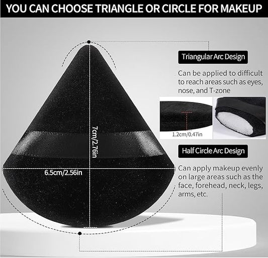 TRIANGLE POWDER MAKEUP PUFF WITH CASE