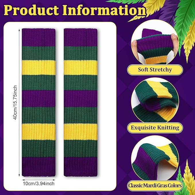 MARDI GRAS LEG WARMERS