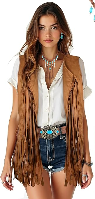 Women's Western Cowgirl Tassels Fringe Vest