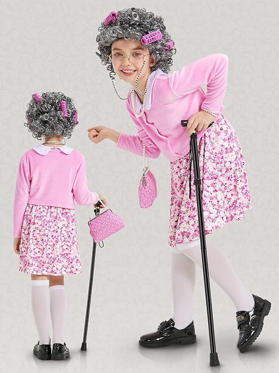 Old Lady Costume for Kids 100 Days of School Costume for Girls
