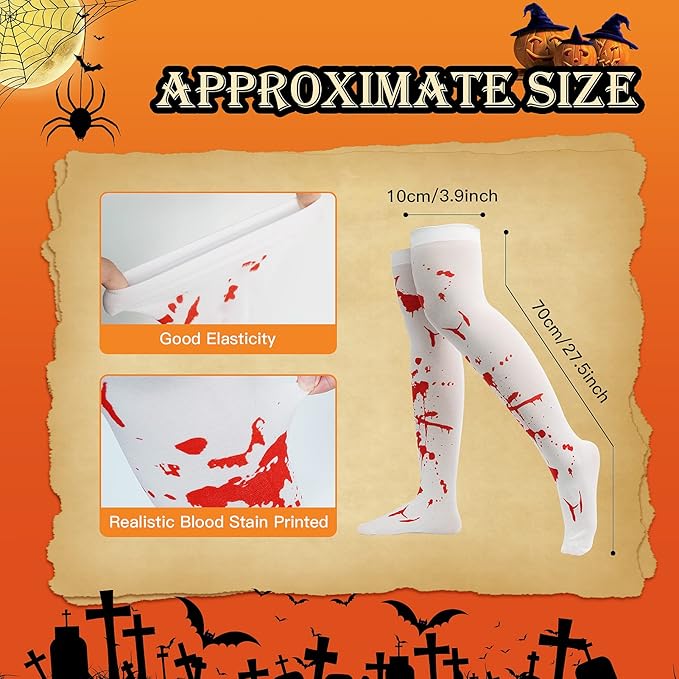 1 Pair Bloody Thigh High Stockings Knee High Socks