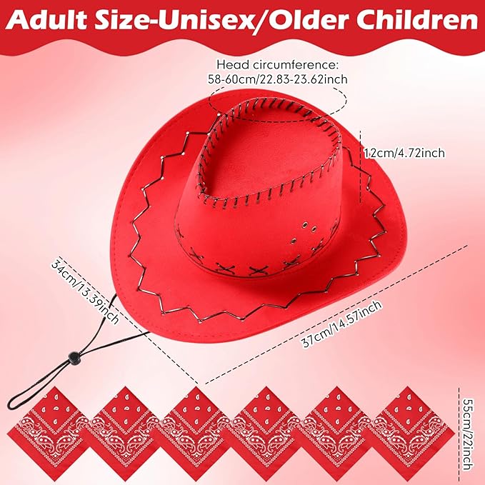 Wild West Cowgirl Hat and Bandanna Halloween Cosplay Accessory