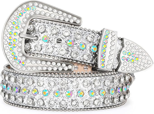 PU Leather Cross Rhinestone Punk Western Belts