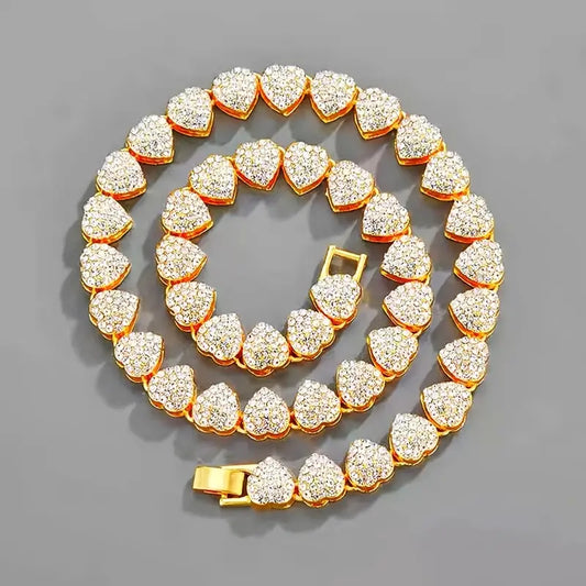 Cuban Link Heart Bracelet Cuban Hearts