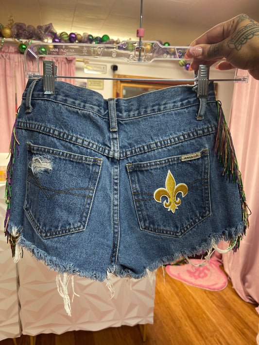 Custom Fringe Women's Ripped Distressed Denim Shorts