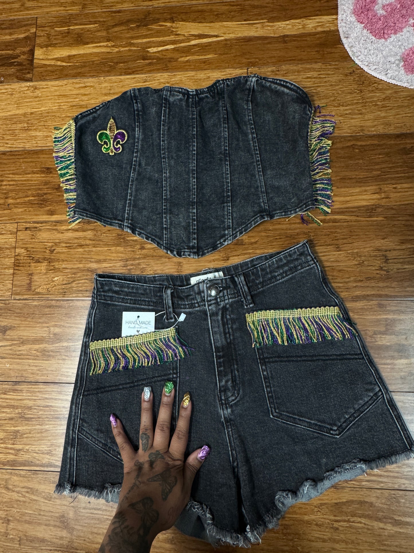 "GLOOMY DAYS" FRINGE CORSET TOP