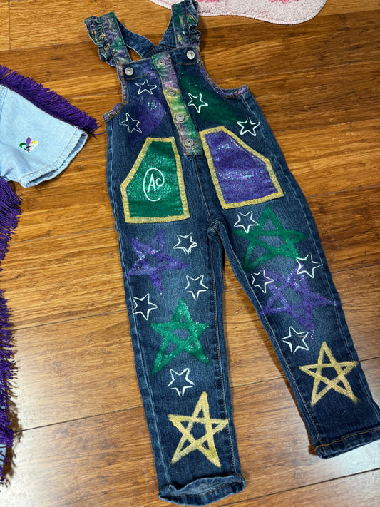"BEYOND THE STARS" CUSTOM MARDI GRAS OVERALLS
