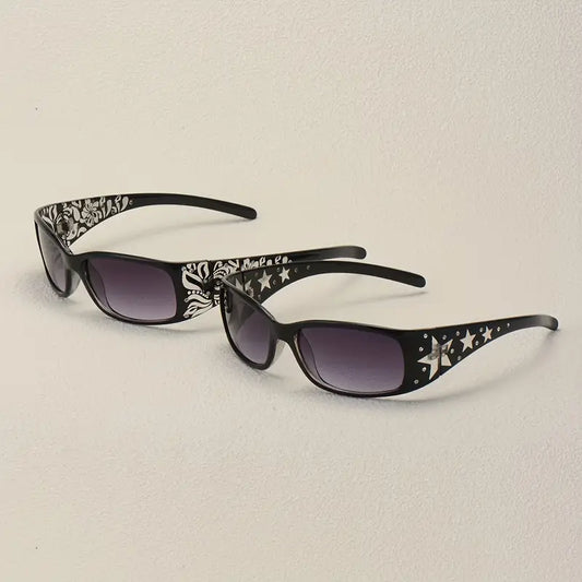 RETRO VINTAGE PRINT ROUNDED SUNGLASSES