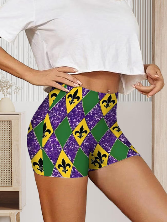 Women's Casual Mardi Gras Fleur-de-Lis Shorts