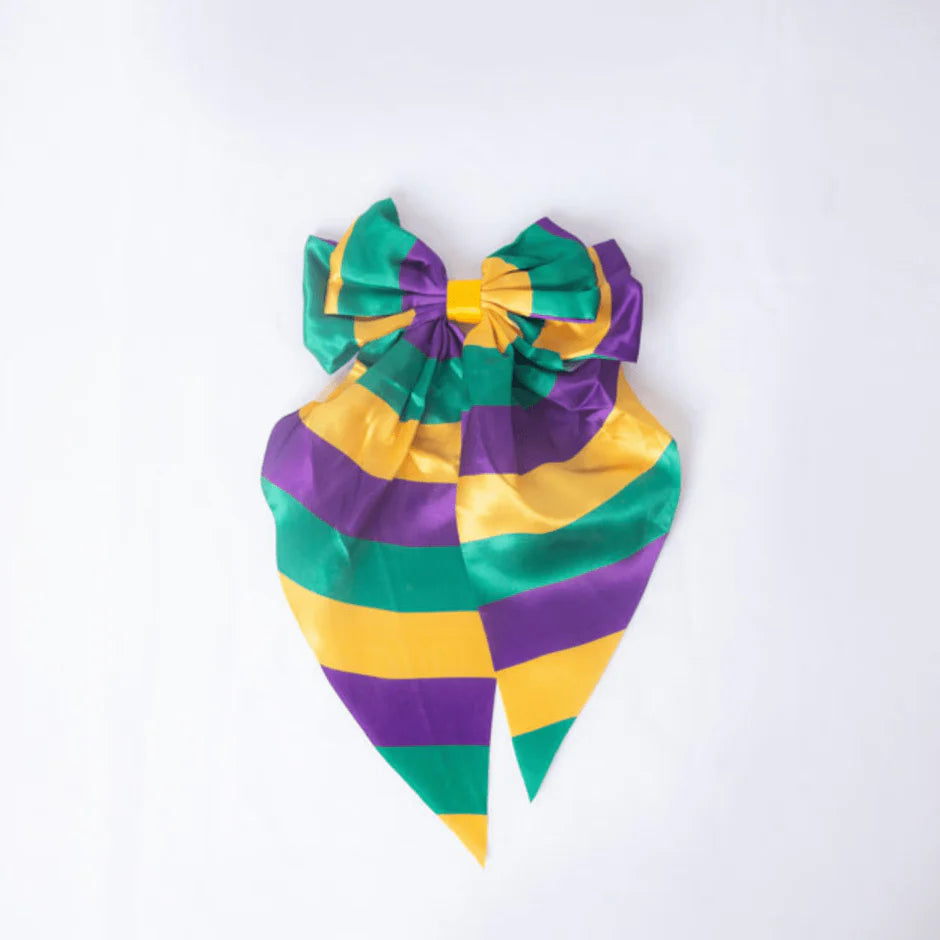 Mardi Gras Striped Hair Bows