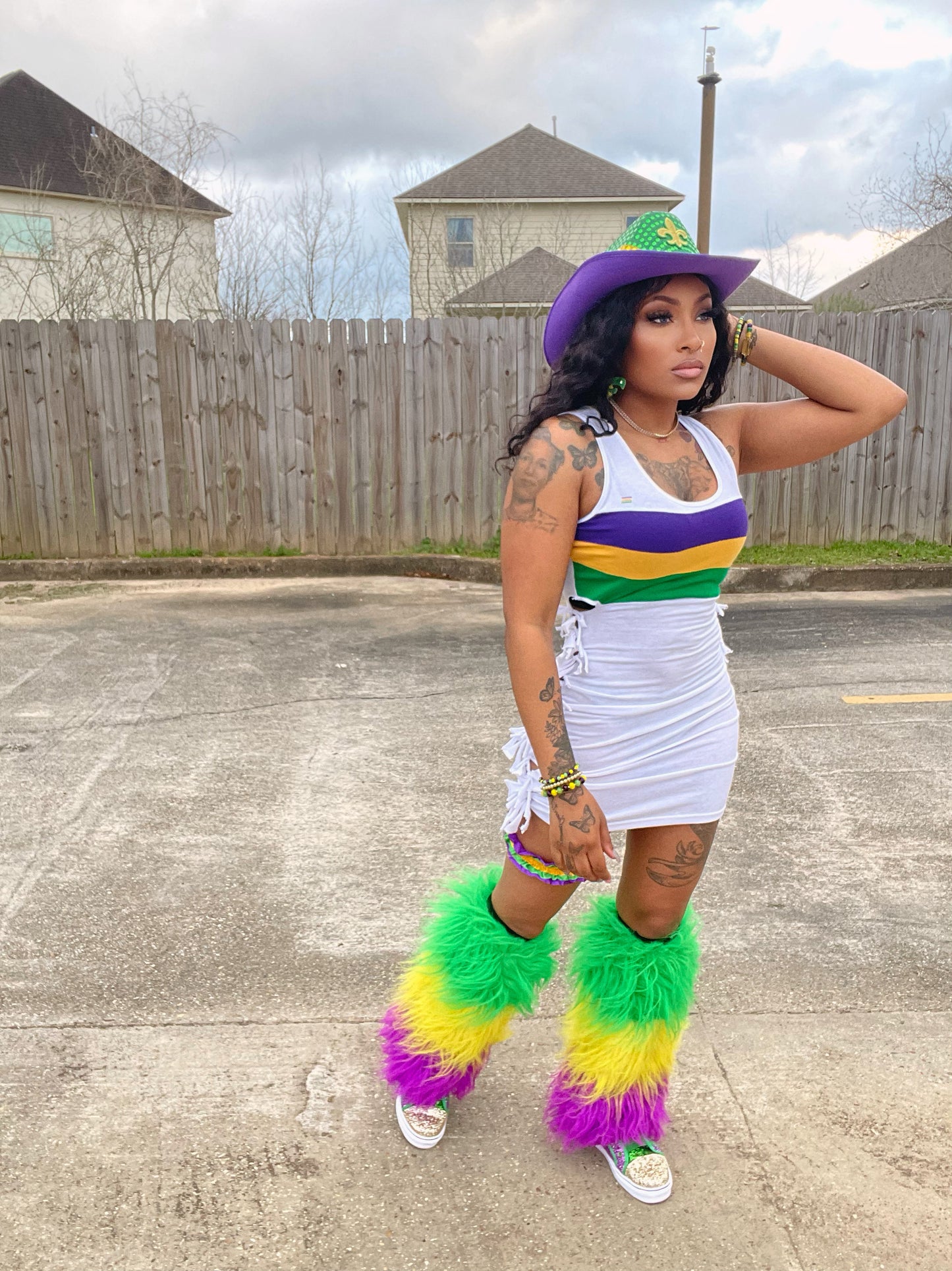 Mardi Gras Leg Warmers for Women and Men Adult