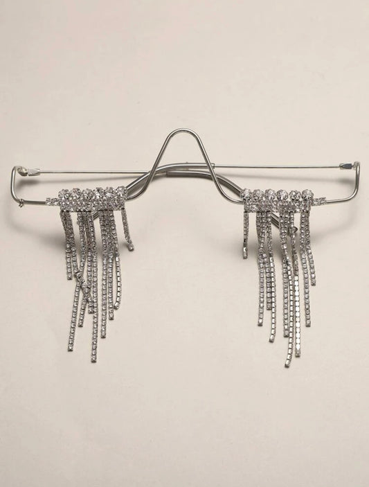 Rhinestone Fringe Fashion Glasses Eyewear