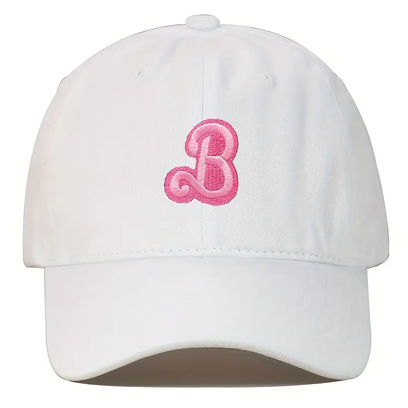 B Letter Embroidered Baseball Cap Solid Color Washed Distressed Dad Hats Lightweight Adjustable Sun Hat For Women Girls