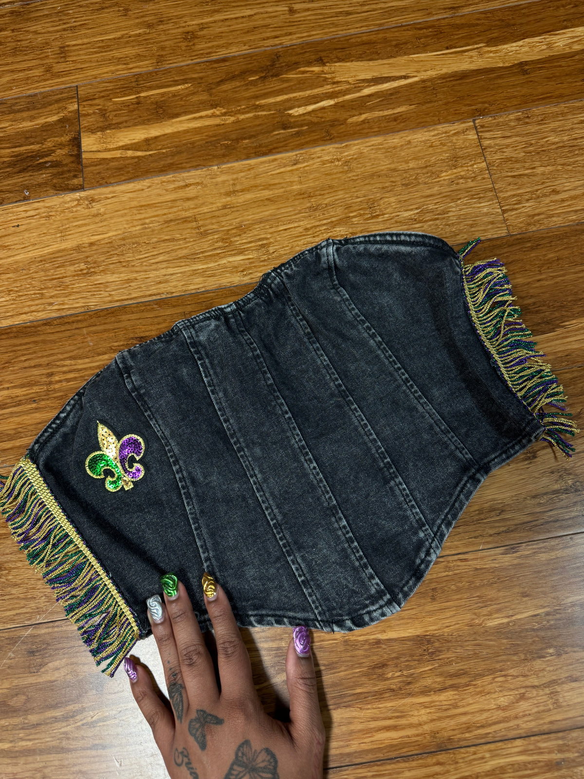 "GLOOMY DAYS" FRINGE CORSET TOP