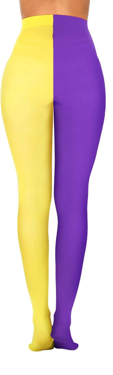 Mardi Gras Tights Full Length Tights Thigh High Stockings Elastic Costume Leggings High Waist Footed Tights for Mardi Gras Cosplay Party