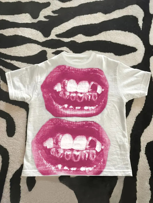 Women's Short Sleeve Graphic Print Top "Shawty Got Grills"