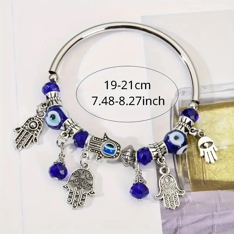 Hamsa Hand Blue Evil Eye Bracelet