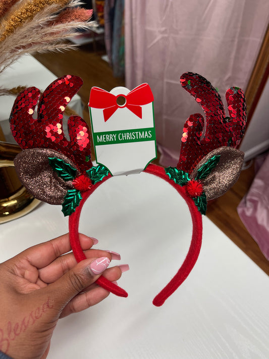 Christmas Holiday Reindeer Antler Headpiece Accessory