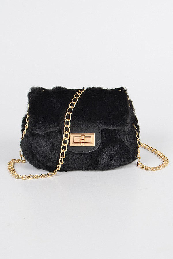 MINI FAUX FUR CROSSBODY BAG