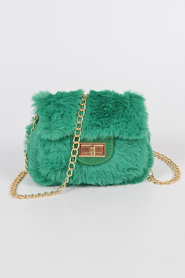 MINI FAUX FUR CROSSBODY BAG
