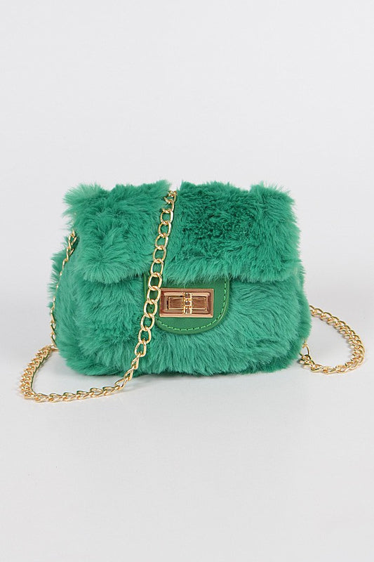 MINI FAUX FUR CROSSBODY BAG