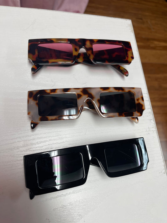 RETRO RECTANGLE FRAME BOX SUNGLASSES