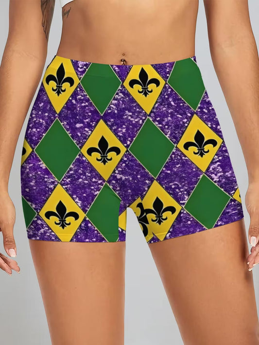 Women's Casual Mardi Gras Fleur-de-Lis Shorts