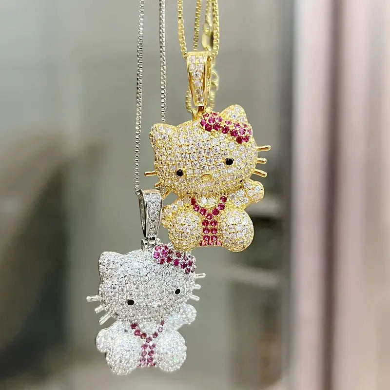 HELLO KITTY BLING PENDANT NECKLACE