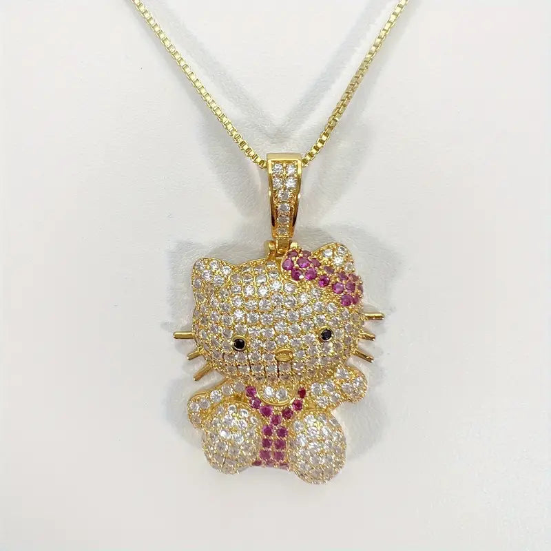 HELLO KITTY BLING PENDANT NECKLACE