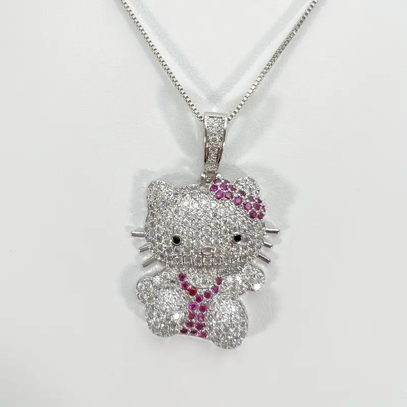 HELLO KITTY BLING PENDANT NECKLACE