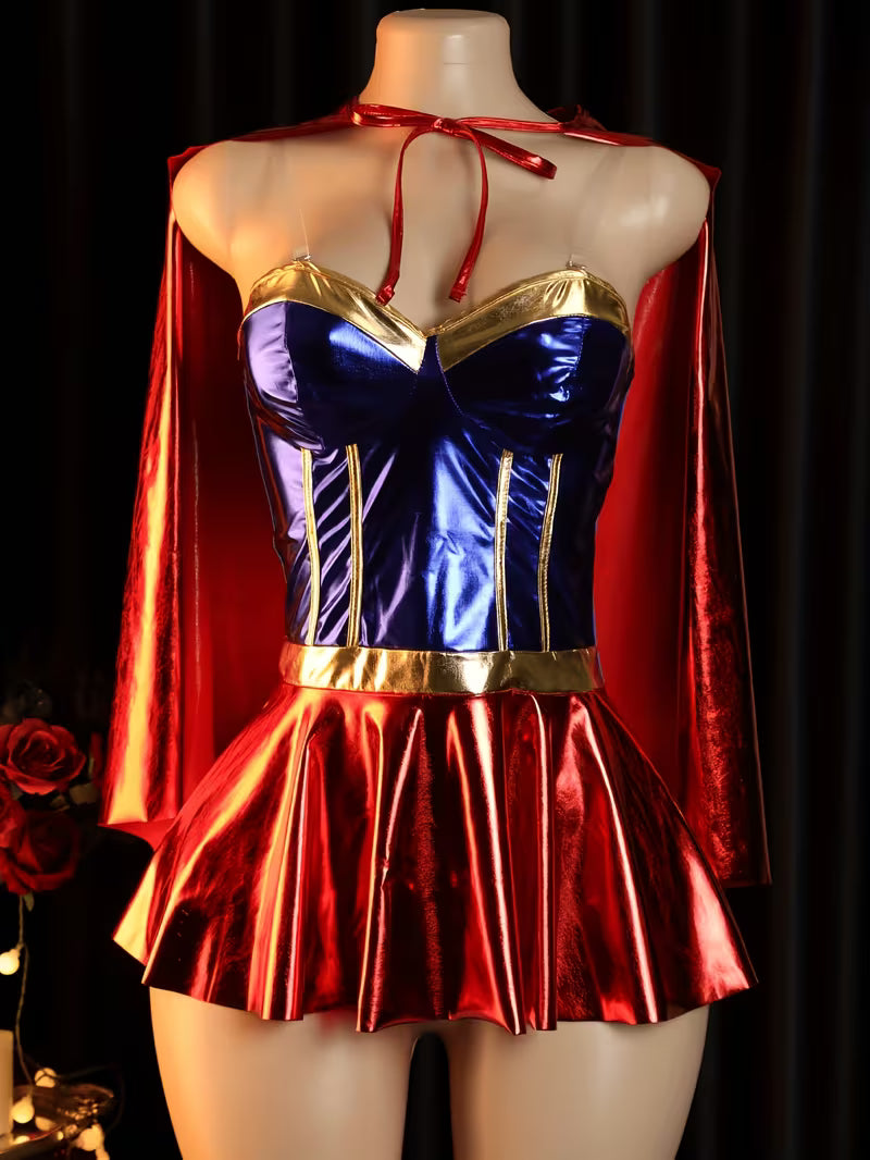 2pcs Superwoman Hero Cosplay Costume SET