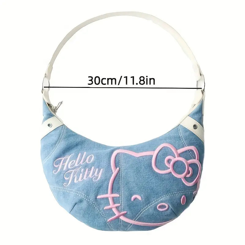 SANRIO HELLO KITTY DENIM SHOULDER HANDBAG