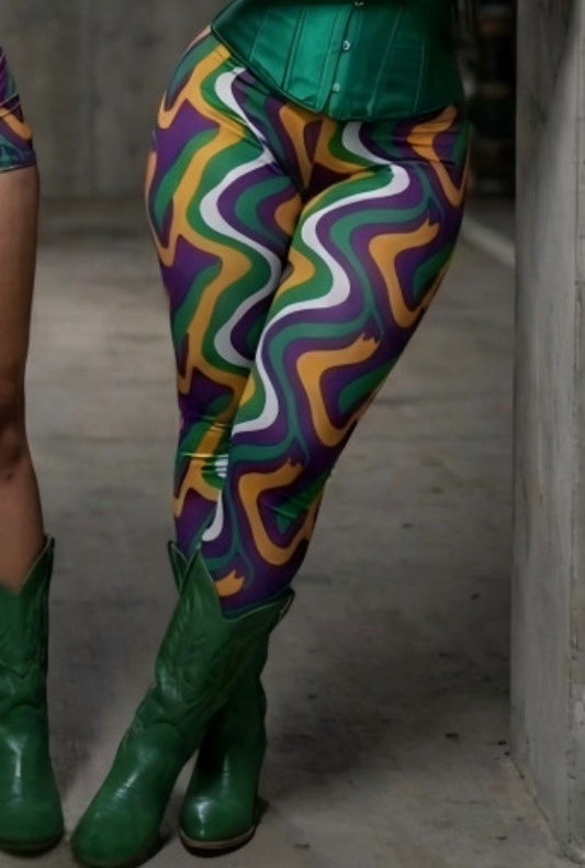MARDI GRAS COLORBLOCK LEGGINGS