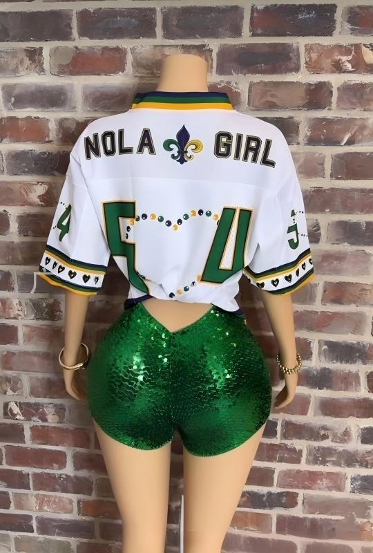 NOLA GIRL LOVE MARDI GRAS JERSEY TOP
