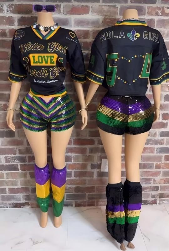 NOLA GIRL LOVE MARDI GRAS JERSEY TOP