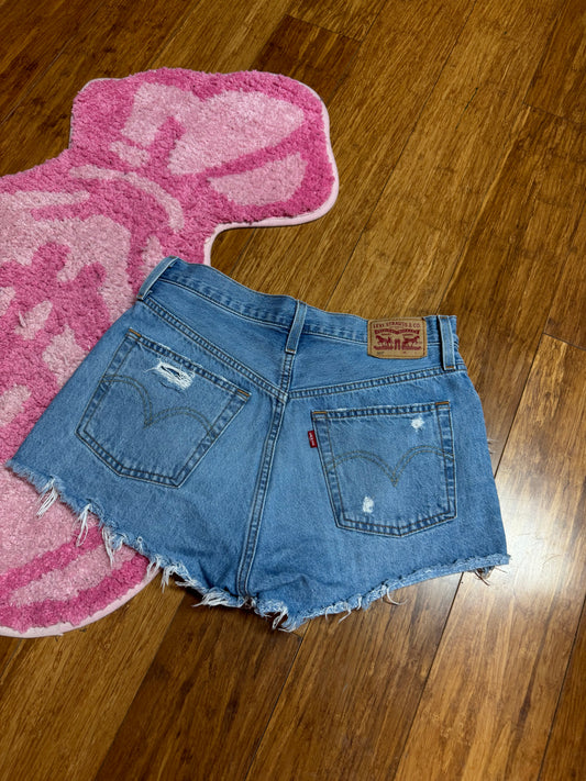 Womens Levis Wrangler Distressed Denim Shorts