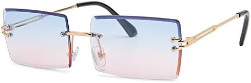 Frameless Rimless Rectangle Sunglasses