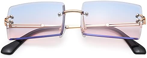 Frameless Rimless Rectangle Sunglasses