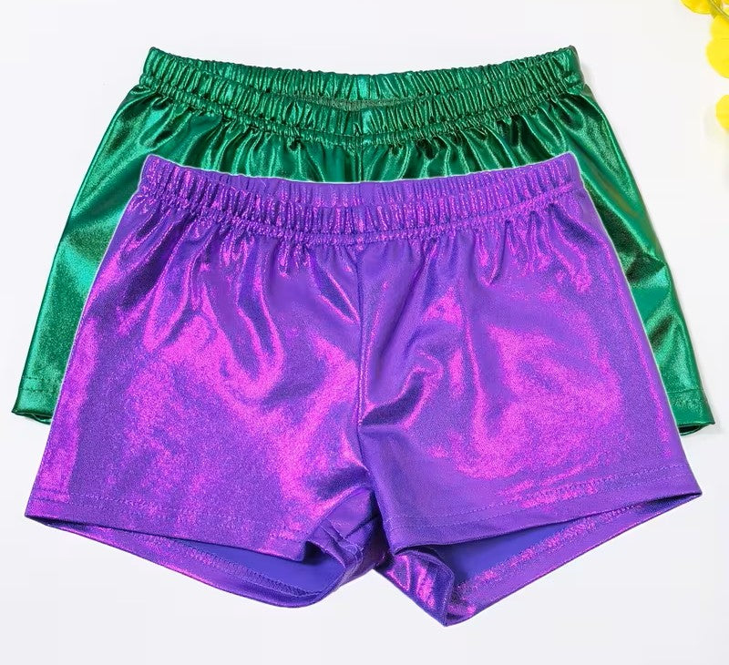 KIDS METALLIC GLITTER FESTIVAL SHORTS