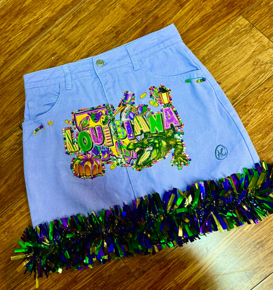 LOUISIANA-VILLE MARDI GRAS CUSTOM SKIRT