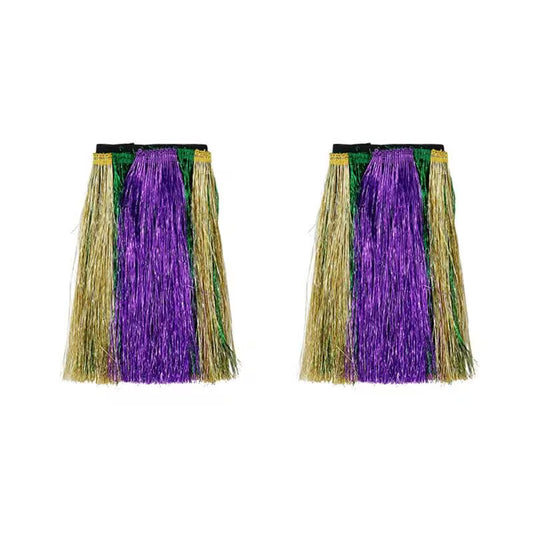 KIDS MARDI GRAS STRAW TASSEL LEG WARMERS