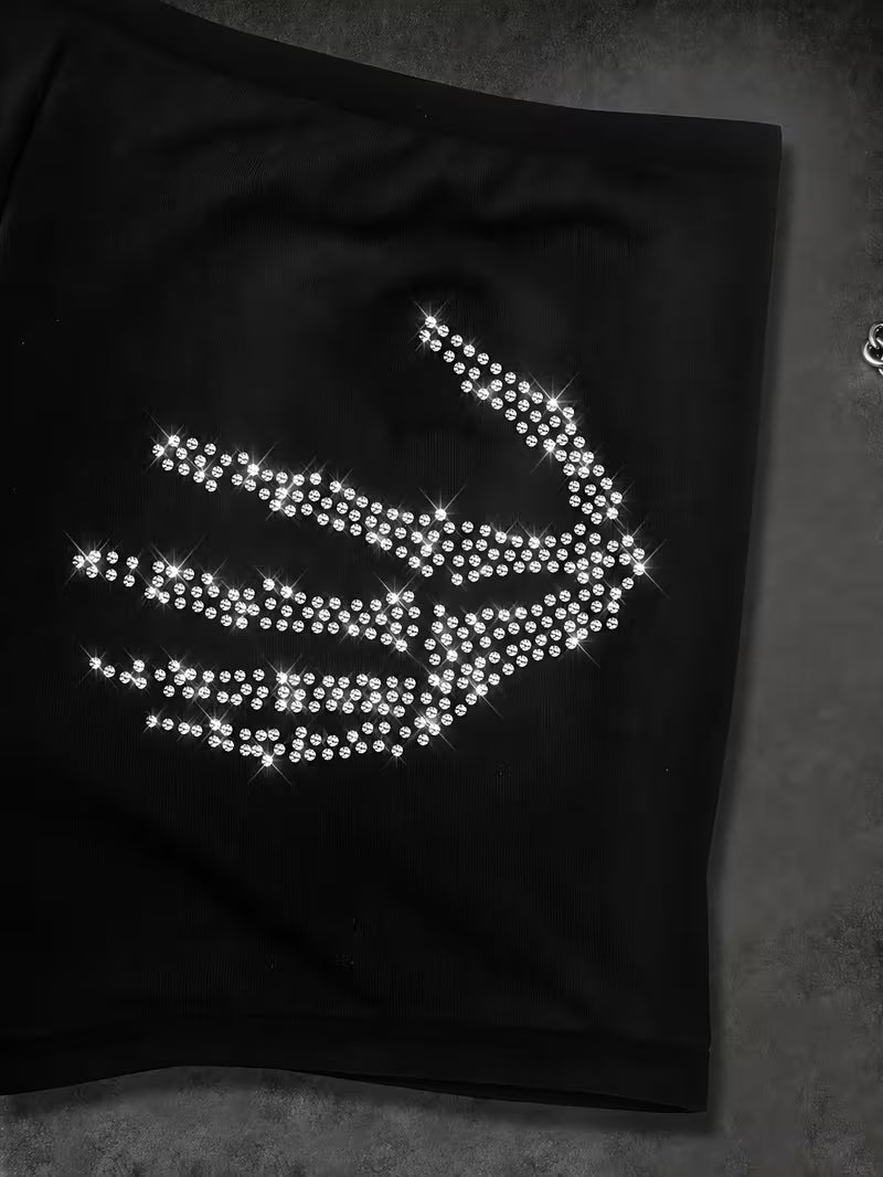 Rhinestone Skull Palm Women's Boy short Panties
