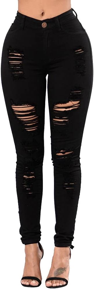 BLACKHEART DISTRESSED SKINNY JEANS BLACK