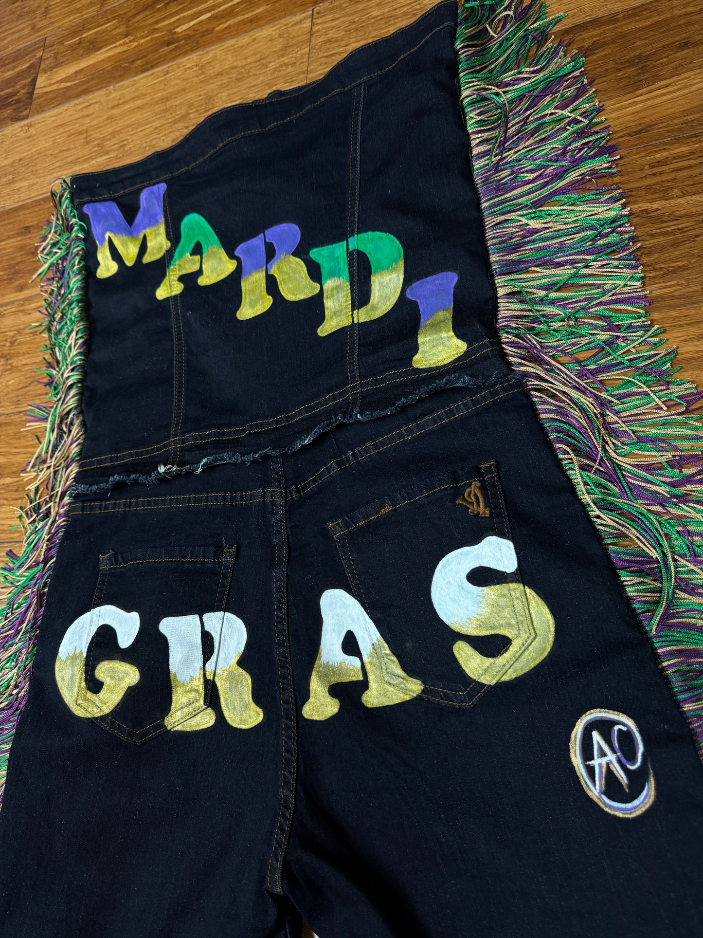 MARDI GRAS PAINTED FRINGE ROMPER